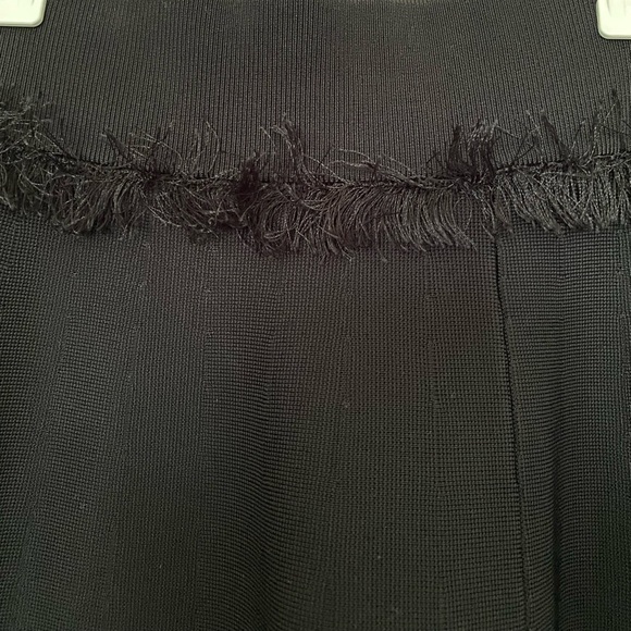A.L.C. Black Fringe Heavy Knit Stretch Circle Midi Skirt XS - Picture 4 of 7